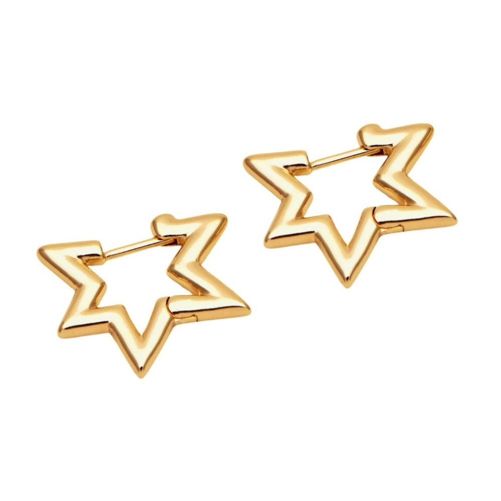 Gold Plated Star Hoops